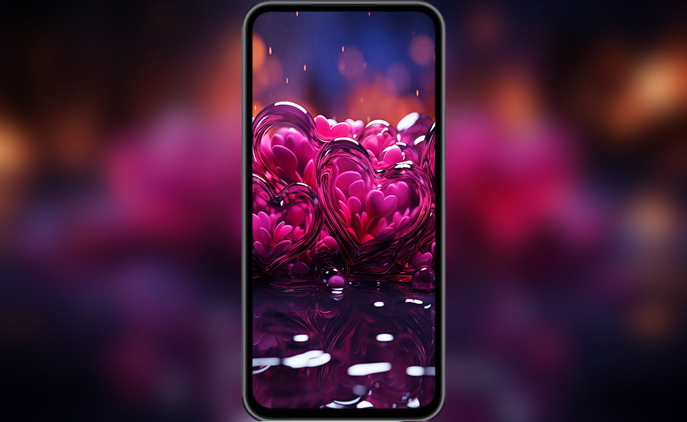 Fond d'écran abstrait de coeurs en cristal Fond d'écran Ultra HD 4K pour ordinateur de bureau et téléphone téléchargement gratuit