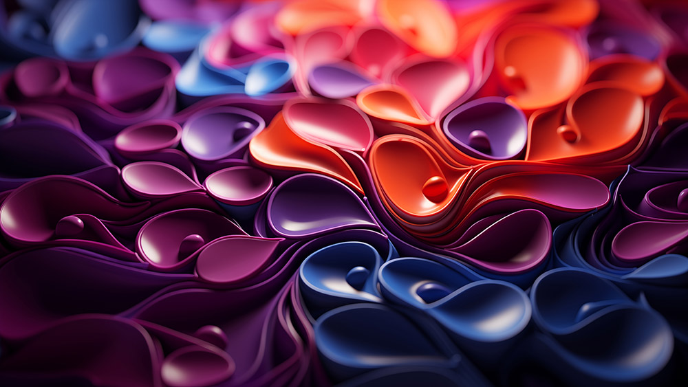 Fond d'écran de formes 3D colorées abstraites Fond d'écran Ultra HD 4K pour ordinateur de bureau et téléphone téléchargement gratuit