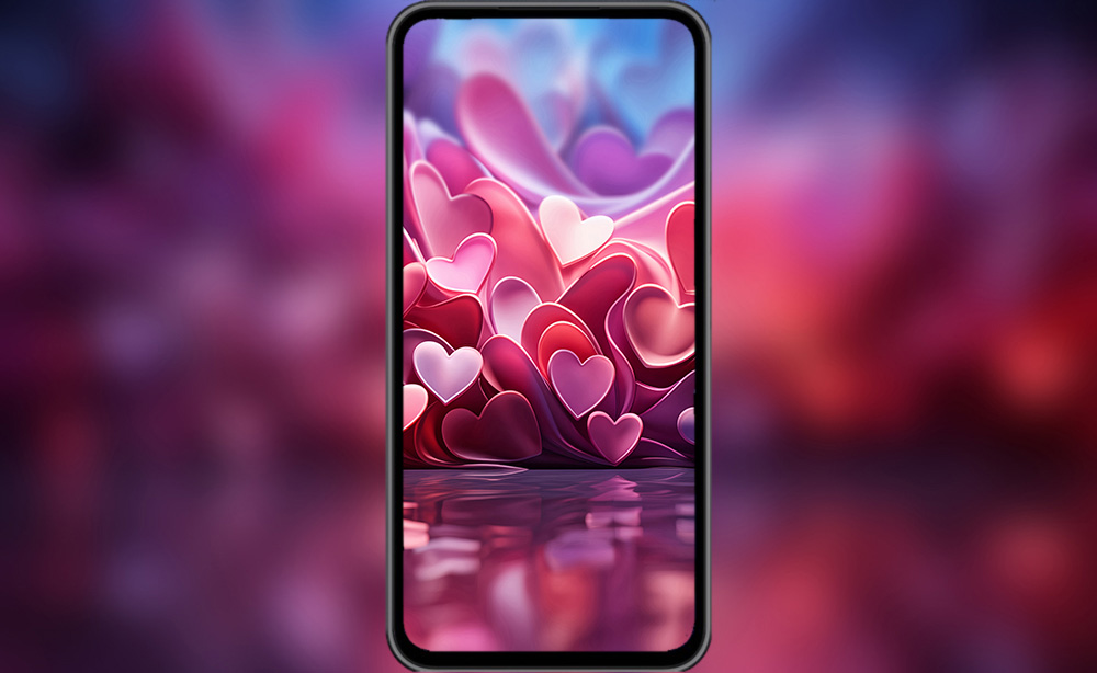 Fond d'écran abstrait coeurs roses rouges Fond d'écran Ultra HD 4K pour ordinateur de bureau et téléphone téléchargement gratuit