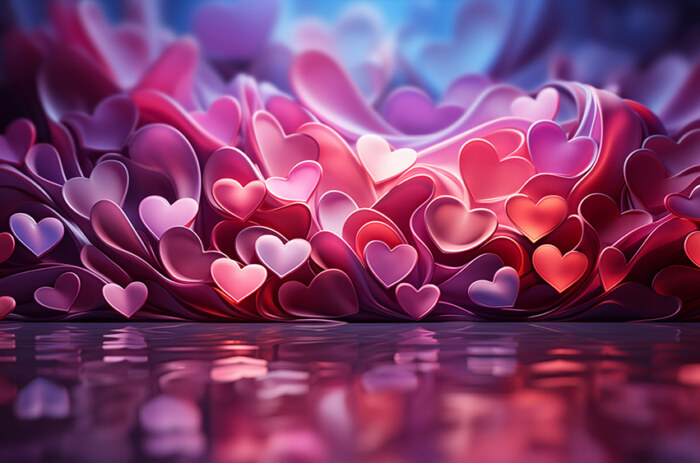 Fond d'écran abstrait coeurs roses rouges Fond d'écran Ultra HD 4K pour ordinateur de bureau et téléphone téléchargement gratuit