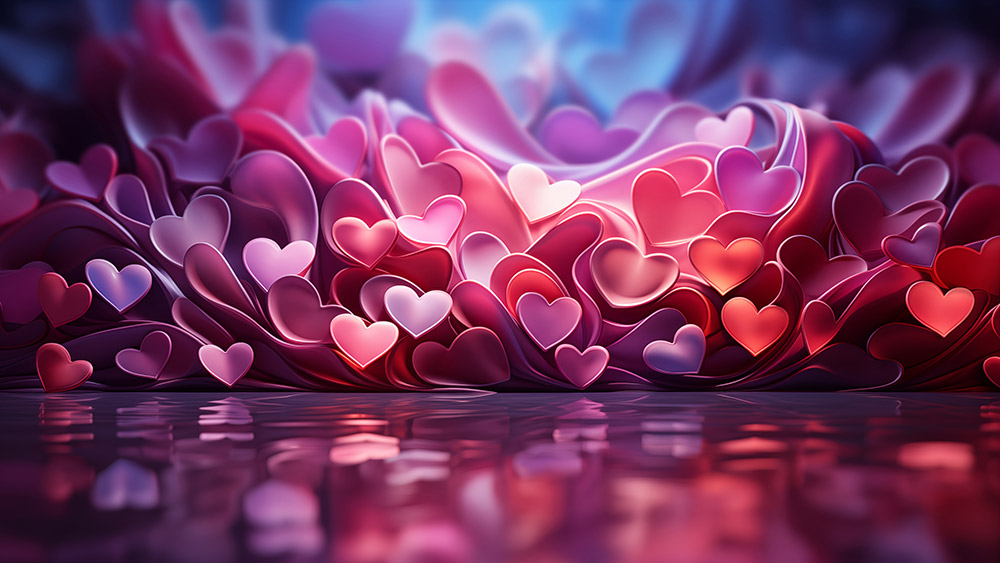 Fond d'écran abstrait coeurs roses rouges Fond d'écran Ultra HD 4K pour ordinateur de bureau et téléphone téléchargement gratuit
