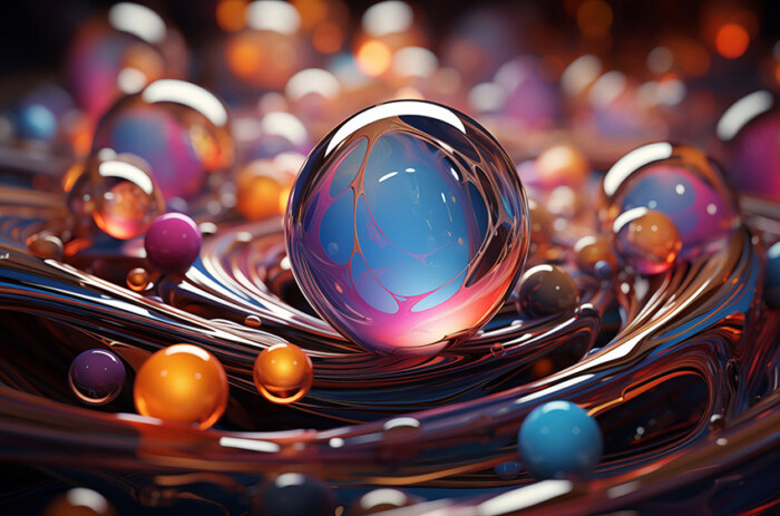 Fond d'écran abstrait de sphères colorées brillantes Fond d'écran Ultra HD 4K pour ordinateur de bureau et téléphone téléchargement gratuit