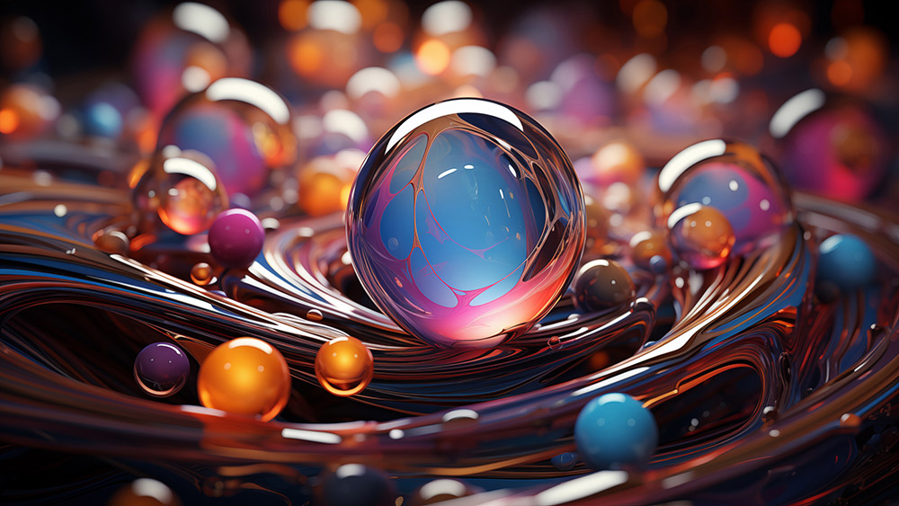 Fond d'écran abstrait de sphères colorées brillantes Fond d'écran Ultra HD 4K pour ordinateur de bureau et téléphone téléchargement gratuit