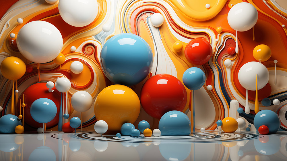 Fond d'écran abstrait de sphères colorées 3D Fond d'écran Ultra HD 4K pour ordinateur de bureau et téléphone Téléchargement gratuit
