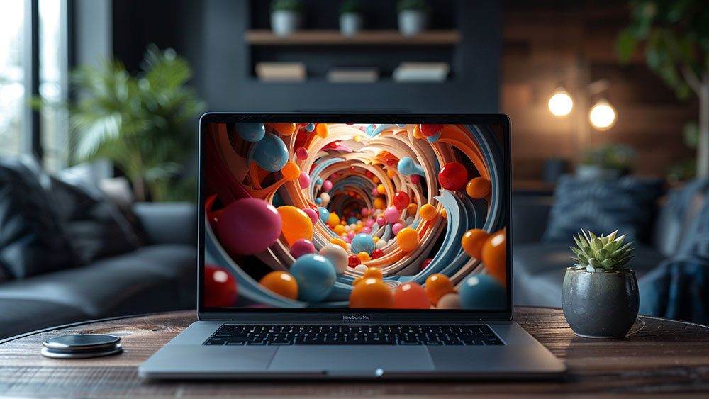 Fond d'écran abstrait sphères brillantes colorées HD 4K pour ordinateur de bureau et téléphone téléchargement gratuit
