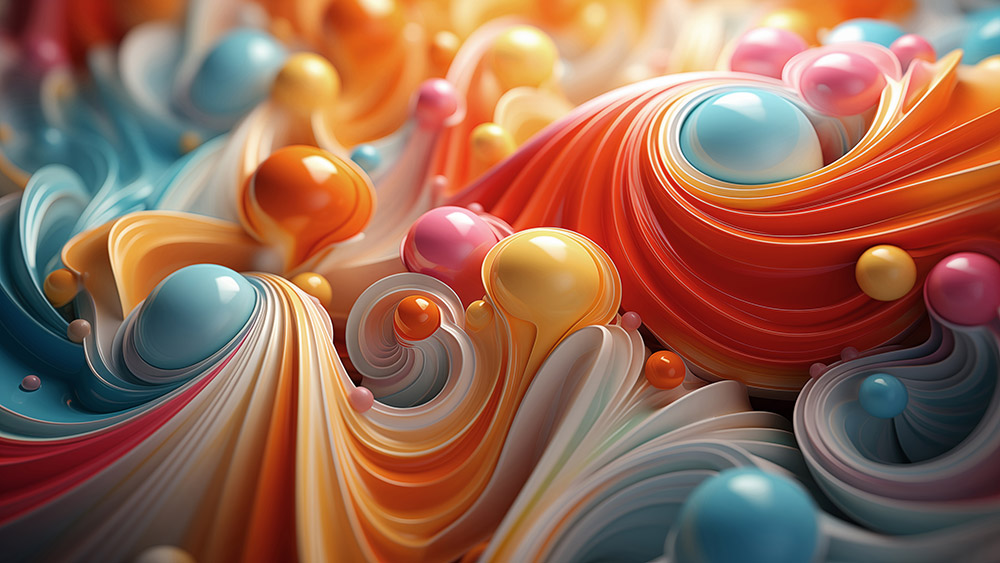 Fond d'écran abstrait formes colorées vibrantes fond HD 4K pour ordinateur de bureau et téléphone téléchargement gratuit