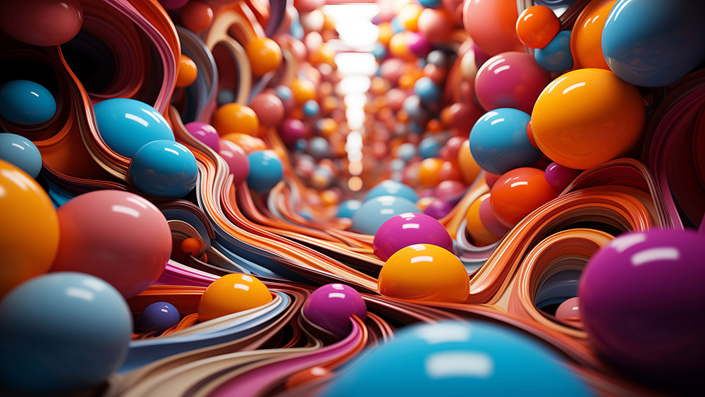 Fond d'écran abstrait de formes 3D colorées Fond d'écran Ultra HD 4K pour ordinateur de bureau et téléphone Téléchargement gratuit