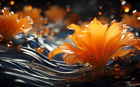 Fond d'écran abstrait de fleurs liquides Ultra HD 4K pour ordinateur de bureau et téléphone téléchargement gratuit