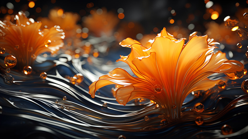 Fond d'écran abstrait de fleurs liquides Ultra HD 4K pour ordinateur de bureau et téléphone téléchargement gratuit