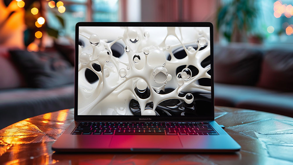Fond d'écran abstrait liquide noir et blanc HD 4K pour ordinateur et téléphone à télécharger gratuitement
