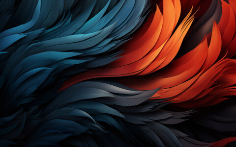 Fond d'écran abstrait Flammes et vagues de plumes et de pétales Fond d'écran Ultra HD 4K pour ordinateur de bureau et téléphone téléchargement gratuit