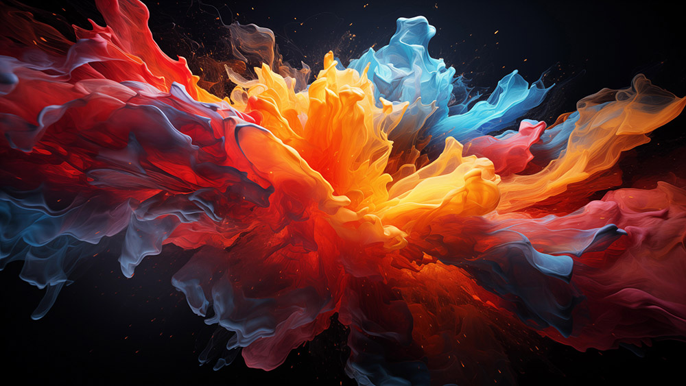 Fond d'écran abstrait explosion de couleurs HD 4K pour ordinateur de bureau et téléphone téléchargement gratuit