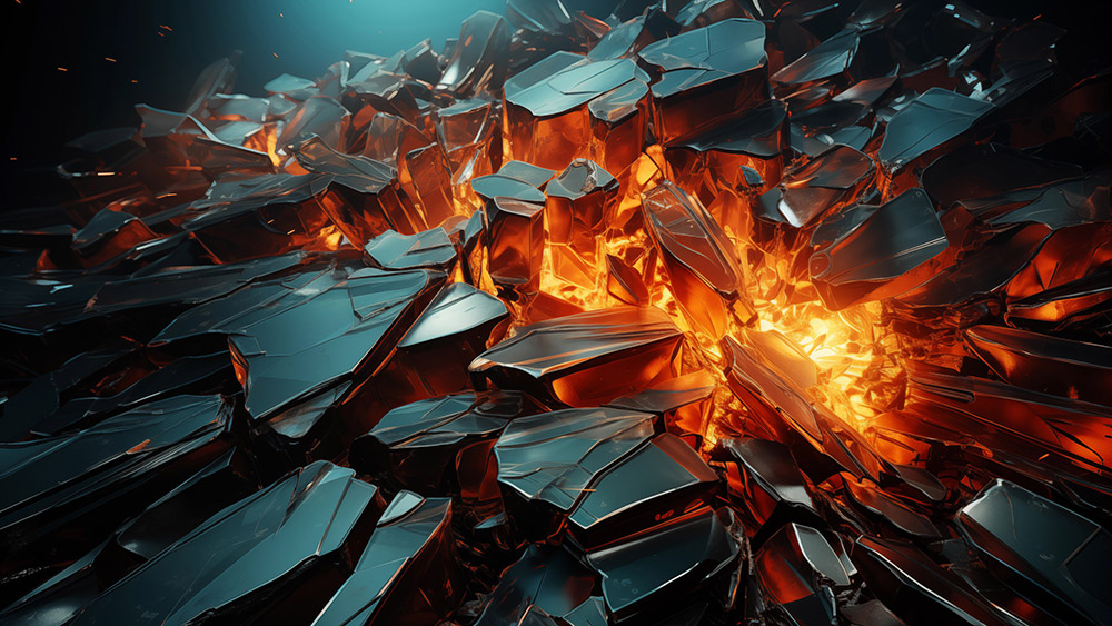 Fond d'écran abstrait vagues d'explosion de verre brisé fond HD 4K pour ordinateur de bureau et téléphone téléchargement gratuit