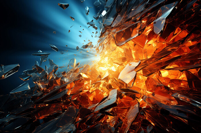 Fond d'écran abstrait explosion de verre cristal HD 4K fond pour ordinateur de bureau et téléphone téléchargement gratuit