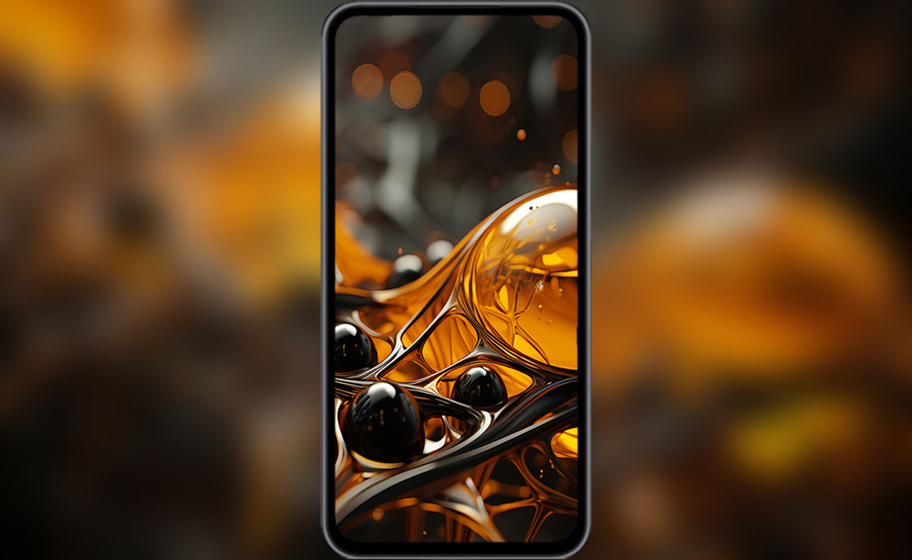 Fond d'écran abstrait liquide doré dans une structure noire fond ultra HD 4K pour ordinateur de bureau et téléphone téléchargement gratuit