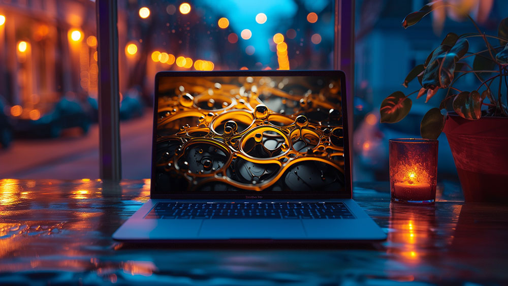 Fond d'écran abstrait liquides dorés et sombres HD 4K pour ordinateur de bureau et téléphone téléchargement gratuit