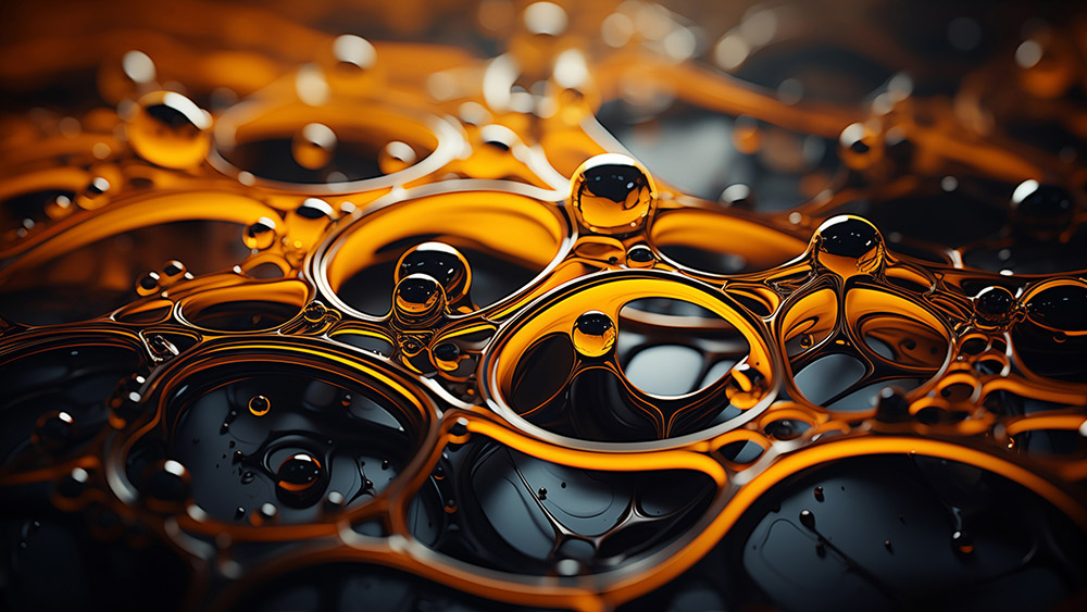 Fond d'écran abstrait liquides dorés et sombres HD 4K pour ordinateur de bureau et téléphone téléchargement gratuit