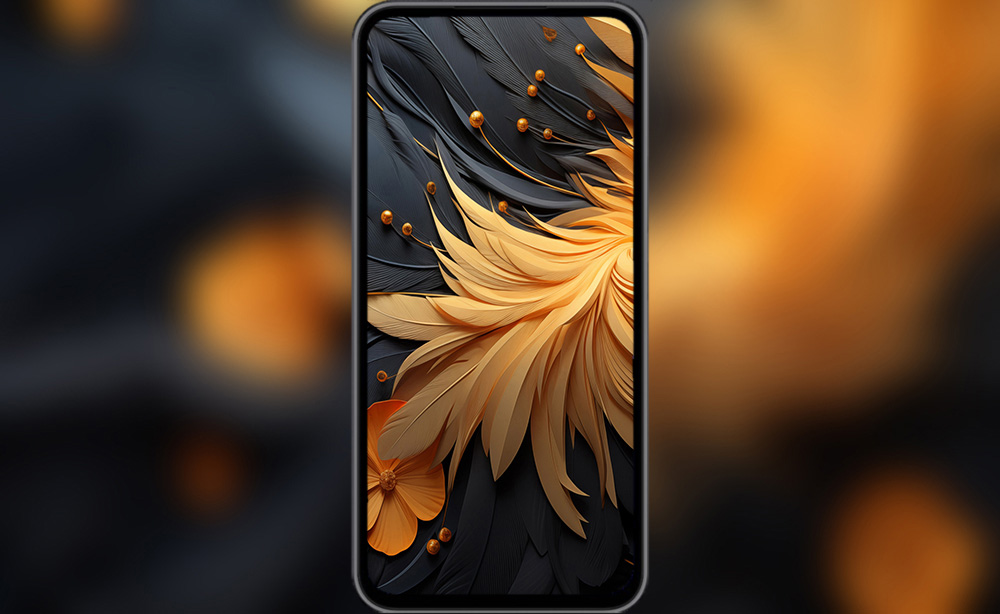 Fond d'écran abstrait de fleurs dorées Fond d'écran Ultra HD 4K pour ordinateur de bureau et téléphone téléchargement gratuit