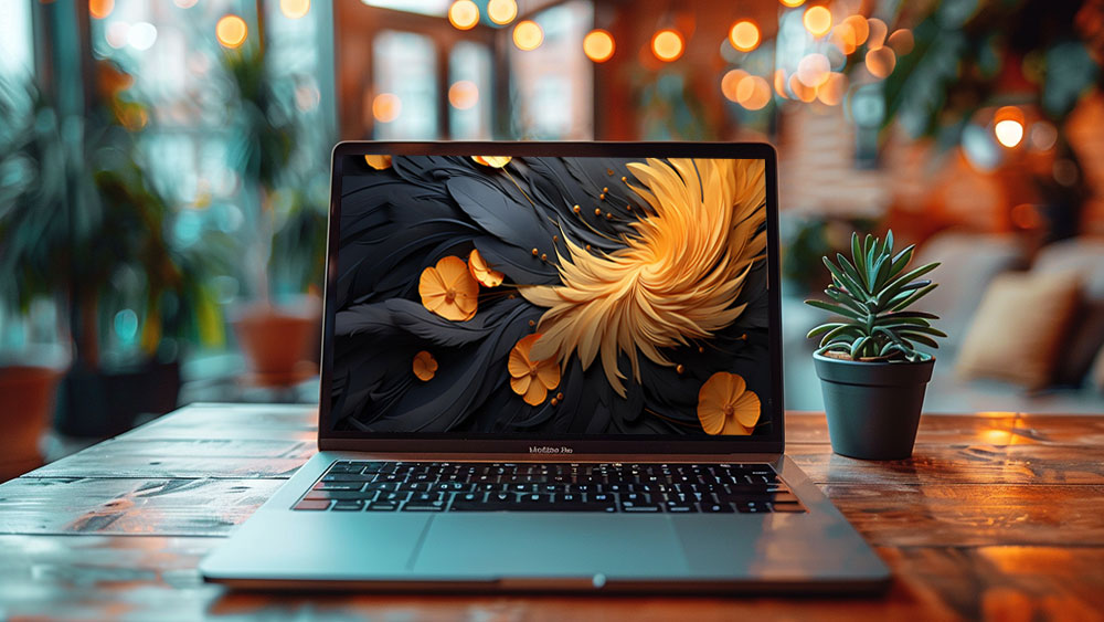 Fond d'écran abstrait de fleurs dorées Fond d'écran Ultra HD 4K pour ordinateur de bureau et téléphone téléchargement gratuit