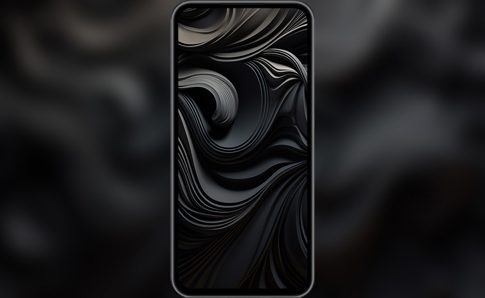 Fond d'écran abstrait de vagues noires monochromes Fond d'écran Ultra HD 4K pour ordinateur de bureau et téléphone téléchargement gratuit
