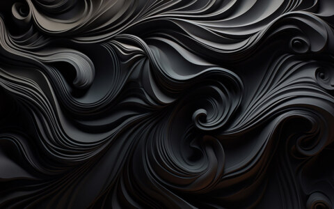 Fond d'écran abstrait de vagues noires monochromes Fond d'écran Ultra HD 4K pour ordinateur de bureau et téléphone téléchargement gratuit