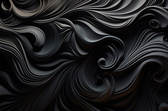 Fond d'écran abstrait de vagues noires monochromes Fond d'écran Ultra HD 4K pour ordinateur de bureau et téléphone téléchargement gratuit