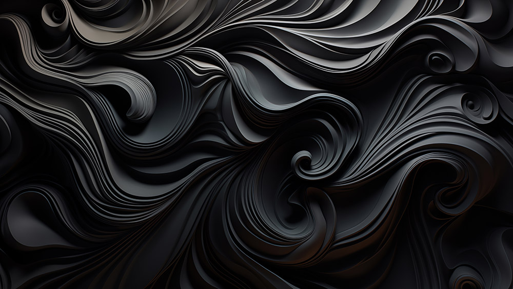 Fond d'écran abstrait de vagues noires monochromes Fond d'écran Ultra HD 4K pour ordinateur de bureau et téléphone téléchargement gratuit