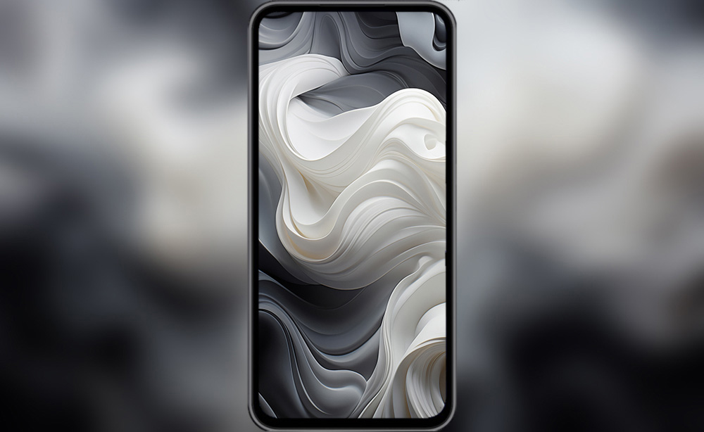 Rendu 3D de vagues noires et blanches Fond d'écran abstrait Fond Ultra HD 4K pour ordinateur de bureau et téléphone Téléchargement gratuit
