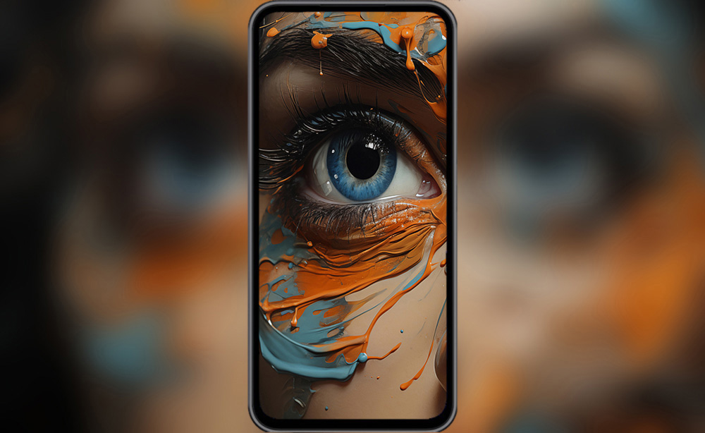 Fond d'écran abstrait yeux bleus et de couleur HD 4K pour ordinateur de bureau et téléphone téléchargement gratuit