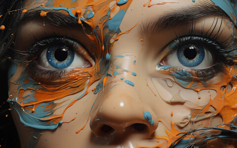 Fond d'écran abstrait yeux bleus et de couleur HD 4K pour ordinateur de bureau et téléphone téléchargement gratuit