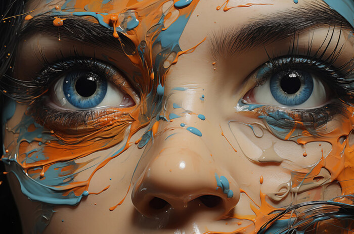 Fond d'écran abstrait yeux bleus et de couleur HD 4K pour ordinateur de bureau et téléphone téléchargement gratuit