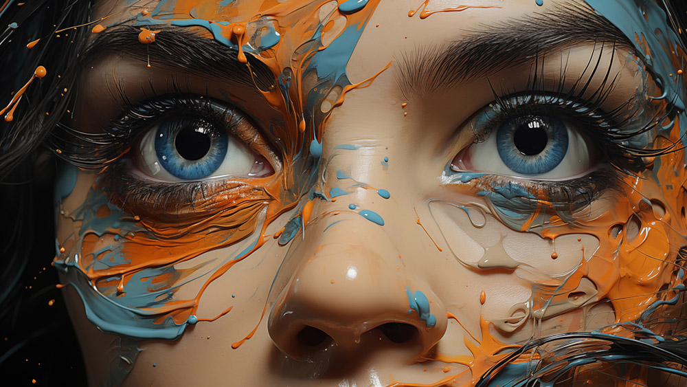 Fond d'écran abstrait yeux bleus et de couleur HD 4K pour ordinateur de bureau et téléphone téléchargement gratuit