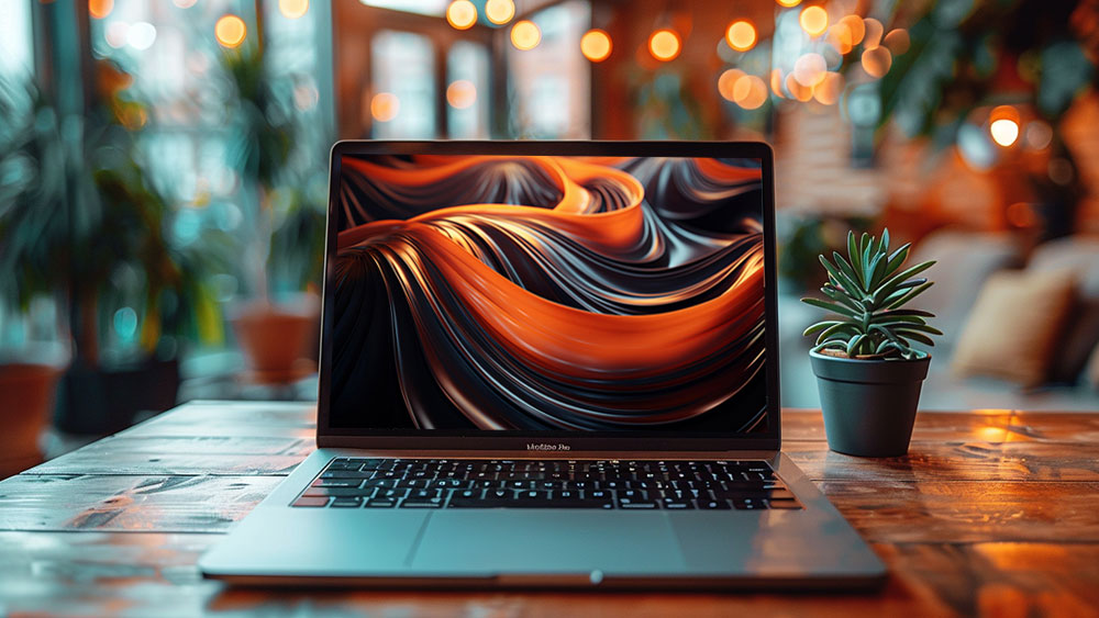 Fond d'écran abstrait vagues orange et noires HD 4K pour ordinateur de bureau et téléphone téléchargement gratuit