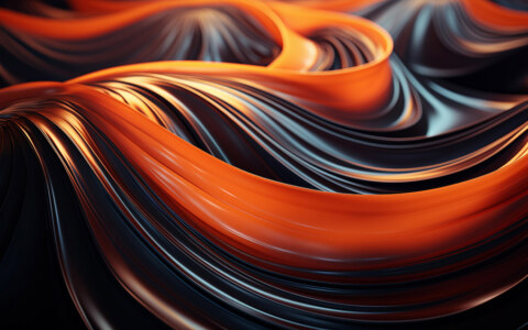 Fond d'écran abstrait vagues orange et noires HD 4K pour ordinateur de bureau et téléphone téléchargement gratuit