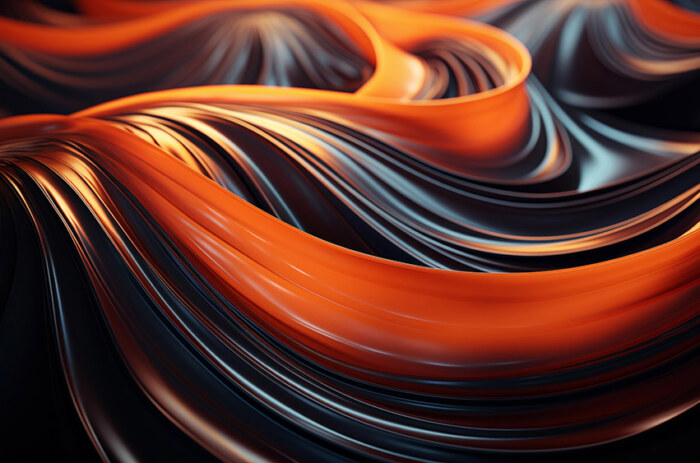Fond d'écran abstrait vagues orange et noires HD 4K pour ordinateur de bureau et téléphone téléchargement gratuit