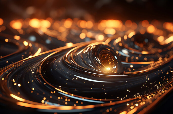 Fond d'écran abstrait doré vortex HD 4K pour ordinateur et téléphone à télécharger gratuitement