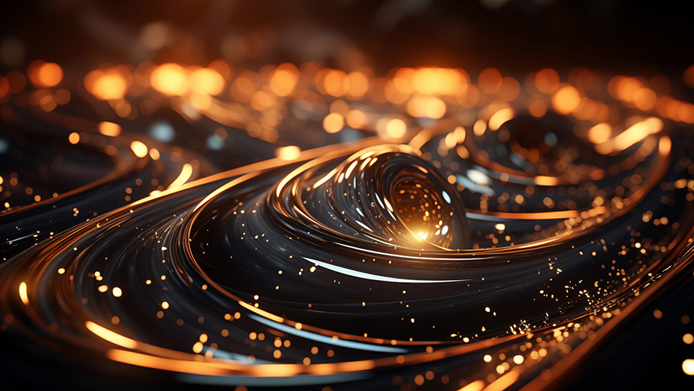 Fond d'écran abstrait doré vortex HD 4K pour ordinateur et téléphone à télécharger gratuitement