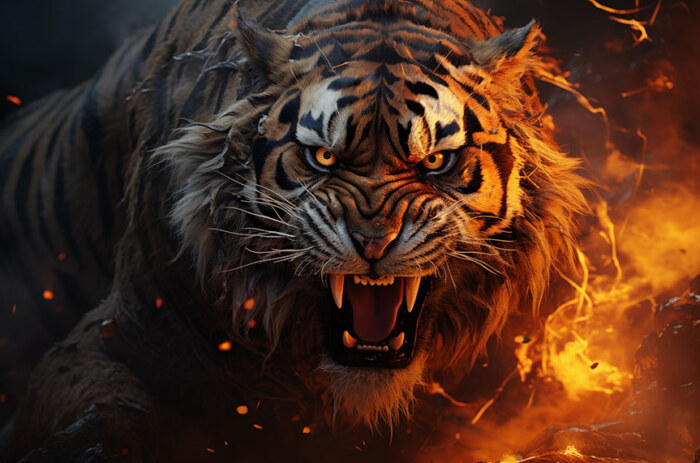 Fureur brute d'un tigre fond d'écran ultra HD 4K pour ordinateur de bureau, ordinateur portable, iPhone et téléphone téléchargement gratuit