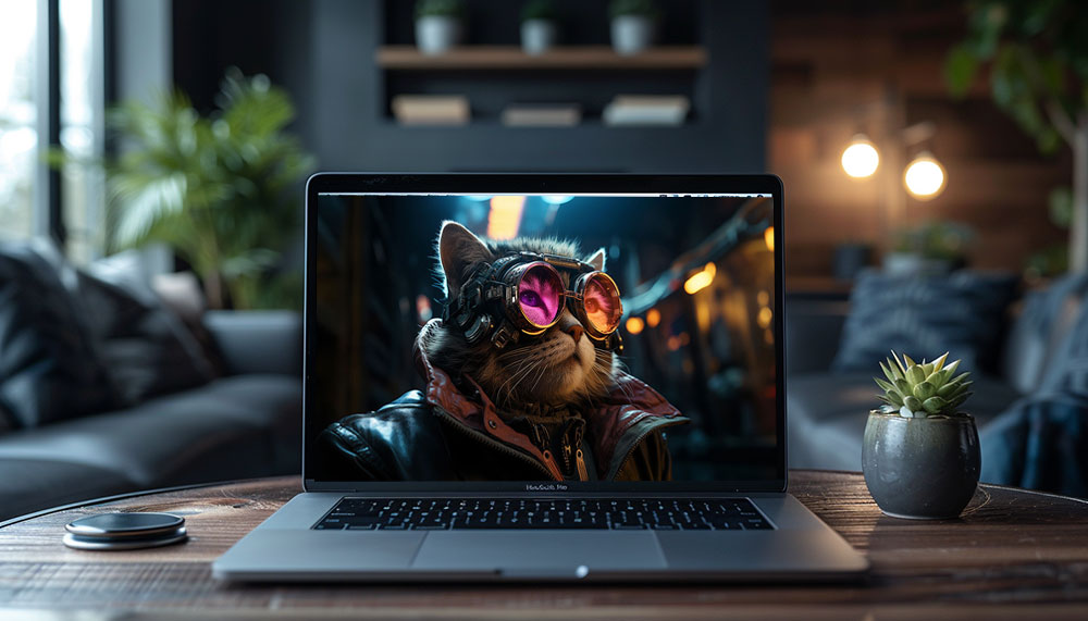 Fond d'écran Cyberpunk Chat Ultra HD 4K pour ordinateur de bureau, ordinateur portable, iPhone et téléphone à télécharger gratuitement
