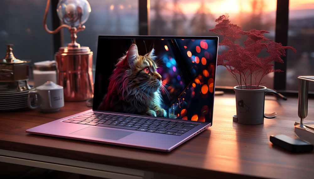 Chat dans une lumière colorée fond d'écran ultra HD 4K pour ordinateur de bureau, ordinateur portable, iPhone et téléphone téléchargement gratuit