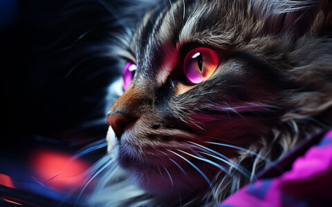 Fond d'écran de chat aux yeux violets ultra HD 4K pour ordinateur de bureau, ordinateur portable, iPhone et téléphone téléchargement gratuit