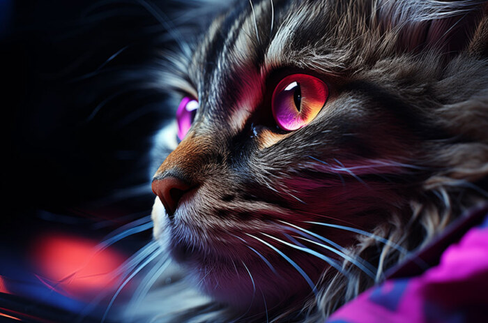 Fond d'écran de chat aux yeux violets ultra HD 4K pour ordinateur de bureau, ordinateur portable, iPhone et téléphone téléchargement gratuit