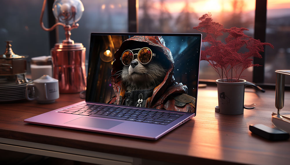 fond d'écran cyberpunk raton laveur ultra HD 4K pour ordinateur et téléphone à télécharger gratuitement