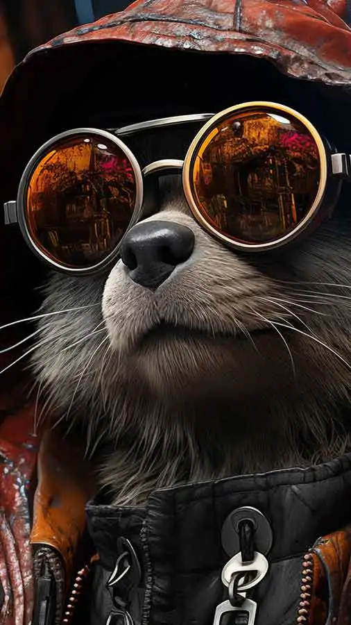 cyberpunk raccoon HD wallpaper 4K free download for iphone and mobile Phone