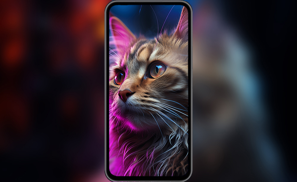 Chat moelleux sur fond d'écran ultra HD 4K violet clair pour ordinateur de bureau, ordinateur portable, iPhone et téléphone téléchargement gratuit