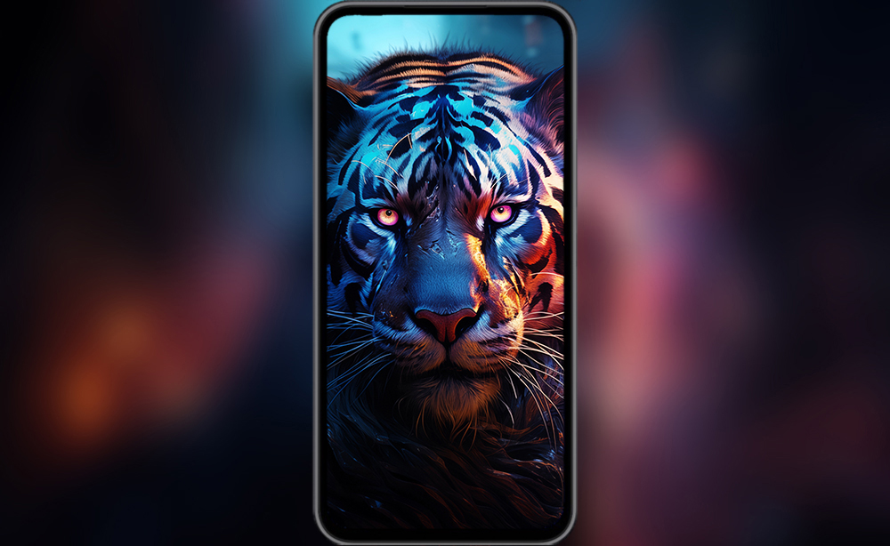 Fond d'écran Cyberpunk Tiger ultra HD 4K pour ordinateur de bureau, ordinateur portable, iPhone et téléphone à télécharger gratuitement