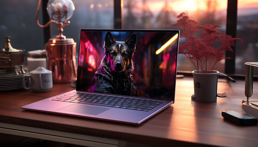 Fond d'écran ultra HD 4K de chien cyberpunk pour ordinateur de bureau, ordinateur portable, iPhone et téléphone à télécharger gratuitement
