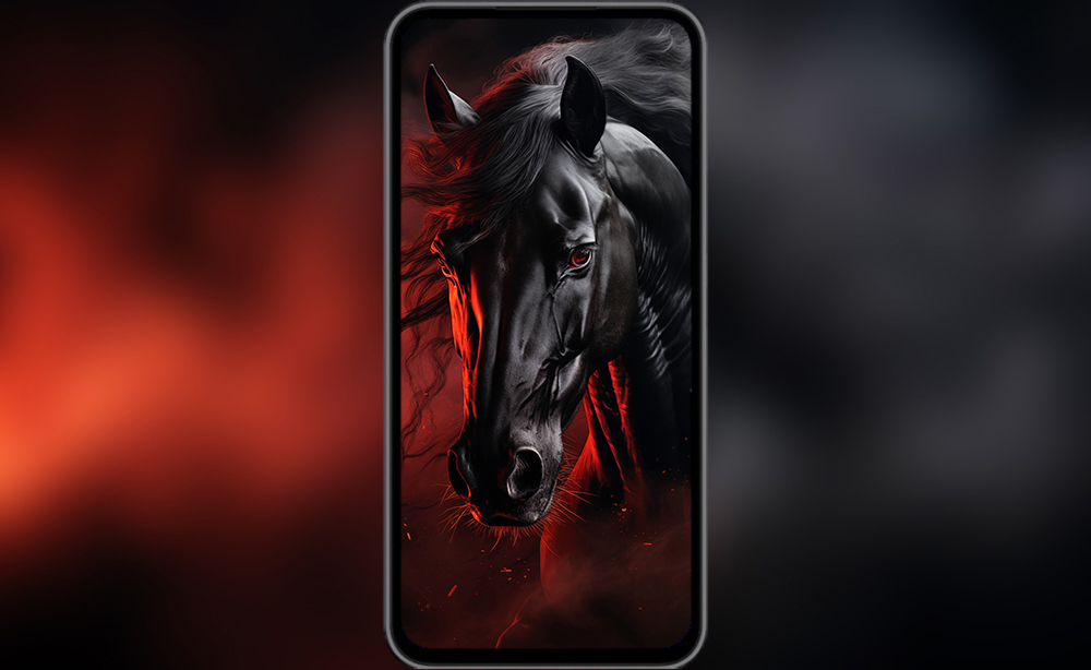 Fond d'écran ultra HD 4K de cheval noir pour ordinateur de bureau, ordinateur portable, iPhone et téléphone à télécharger gratuitement