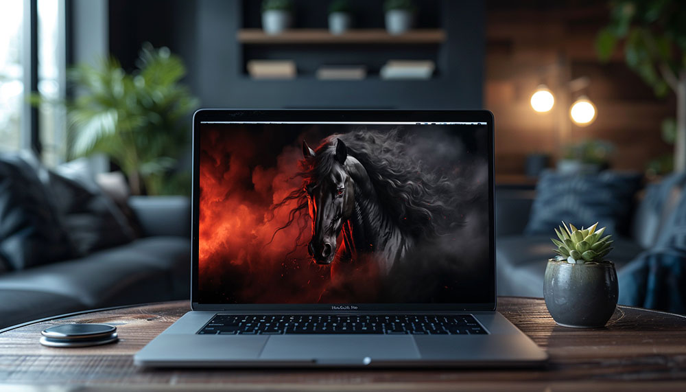 Fond d'écran ultra HD 4K de cheval noir pour ordinateur de bureau, ordinateur portable, iPhone et téléphone à télécharger gratuitement