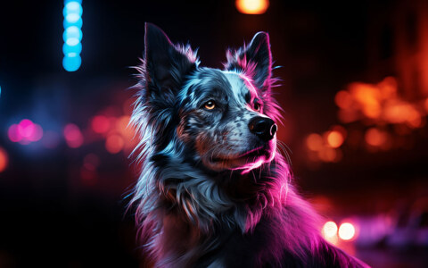 Border collie chien la nuit fond d'écran ultra HD 4K pour ordinateur de bureau, ordinateur portable, iPhone et téléphone téléchargement gratuit